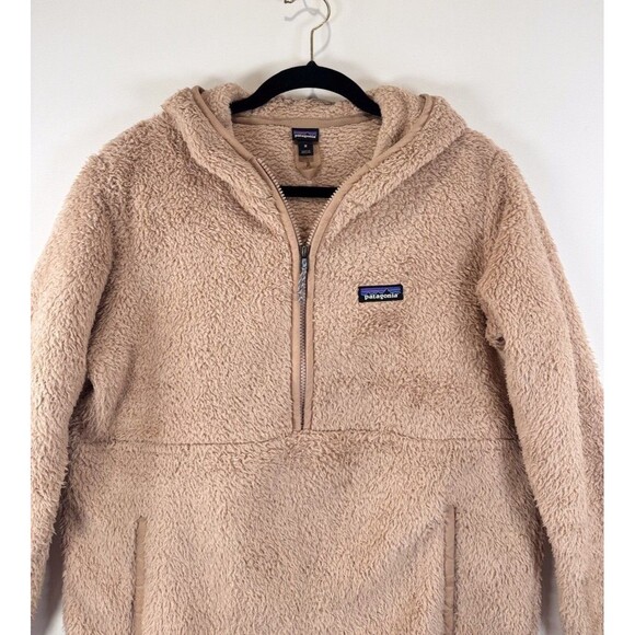 Patagonia Womens Jacket Brown Los Gatos Hooded 1/4 Zip Fleece High Pile Medium - Picture 7 of 12